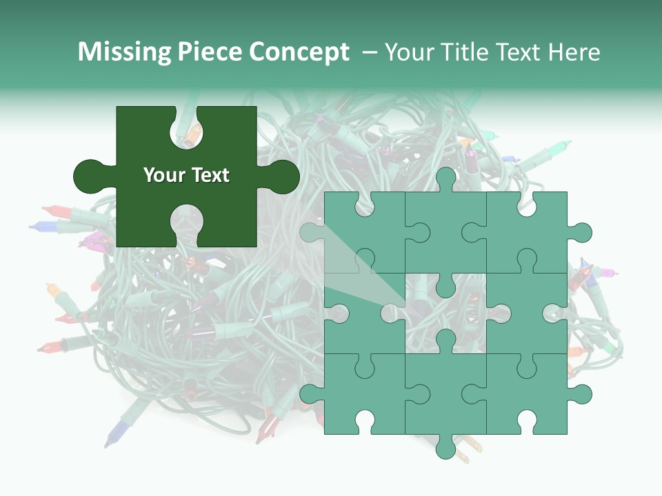 A Pile Of Christmas Lights On A White Background PowerPoint Template