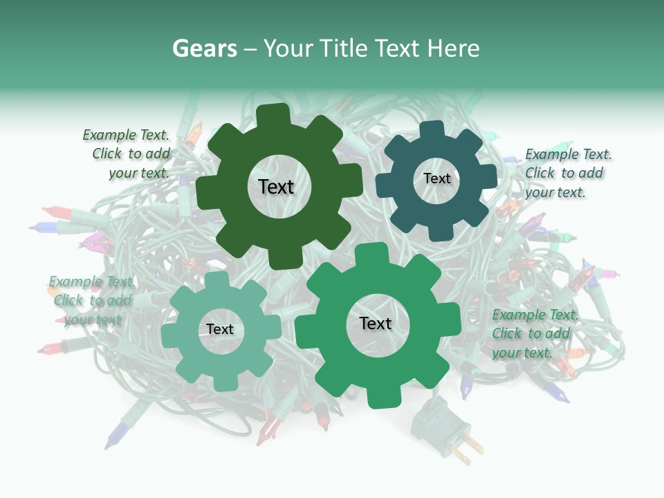 A Pile Of Christmas Lights On A White Background PowerPoint Template