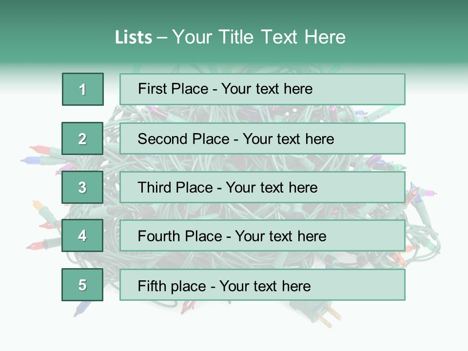 A Pile Of Christmas Lights On A White Background PowerPoint Template