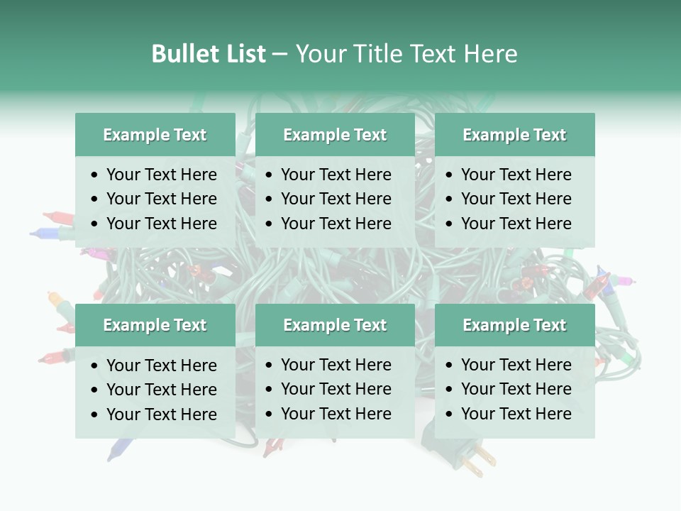 A Pile Of Christmas Lights On A White Background PowerPoint Template