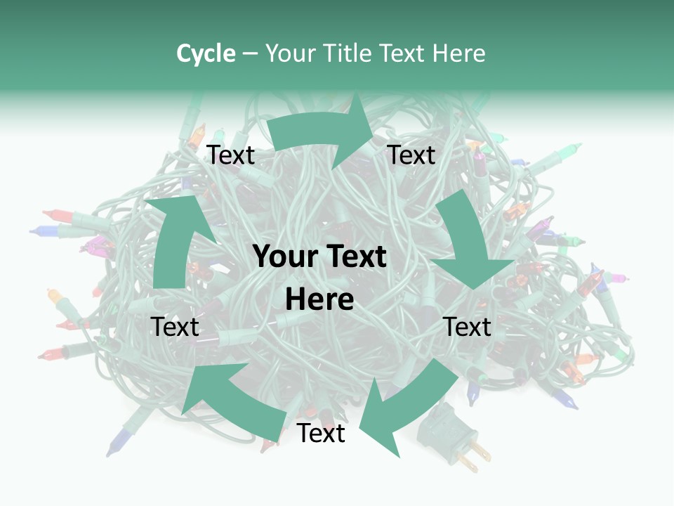 A Pile Of Christmas Lights On A White Background PowerPoint Template