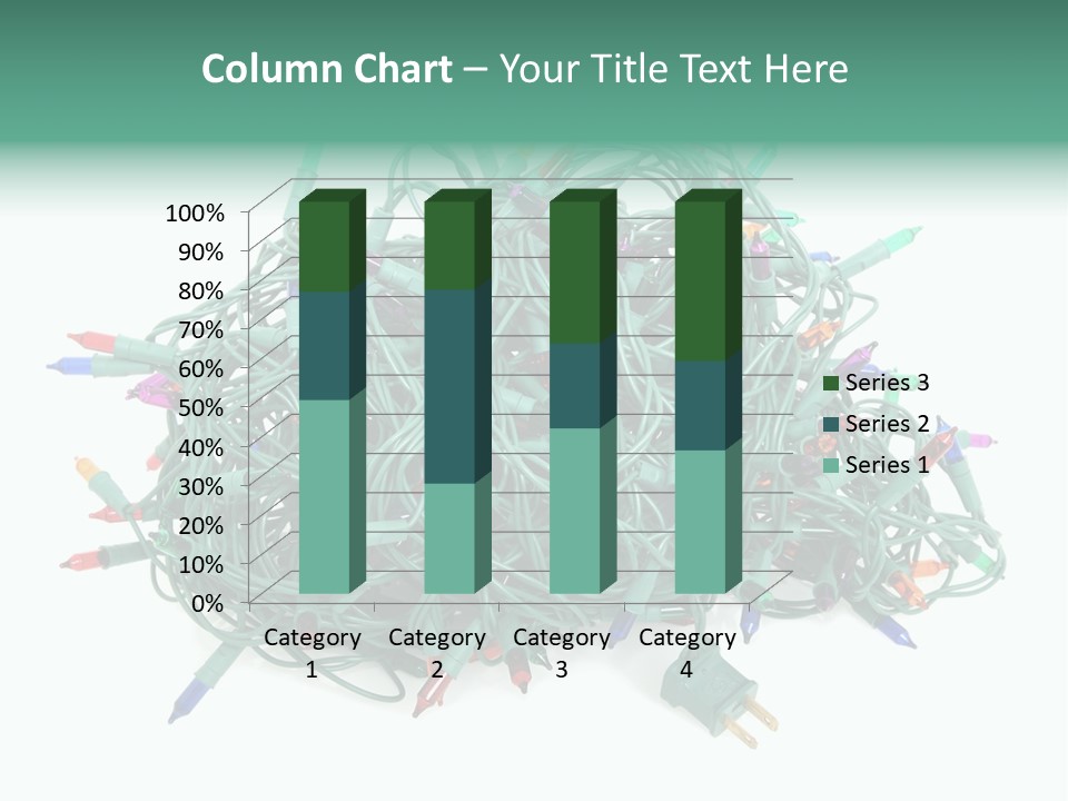 A Pile Of Christmas Lights On A White Background PowerPoint Template