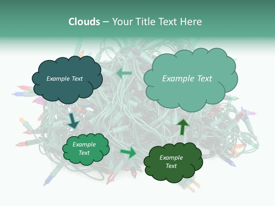A Pile Of Christmas Lights On A White Background PowerPoint Template