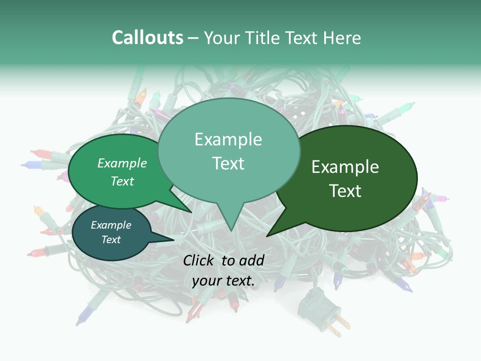 A Pile Of Christmas Lights On A White Background PowerPoint Template