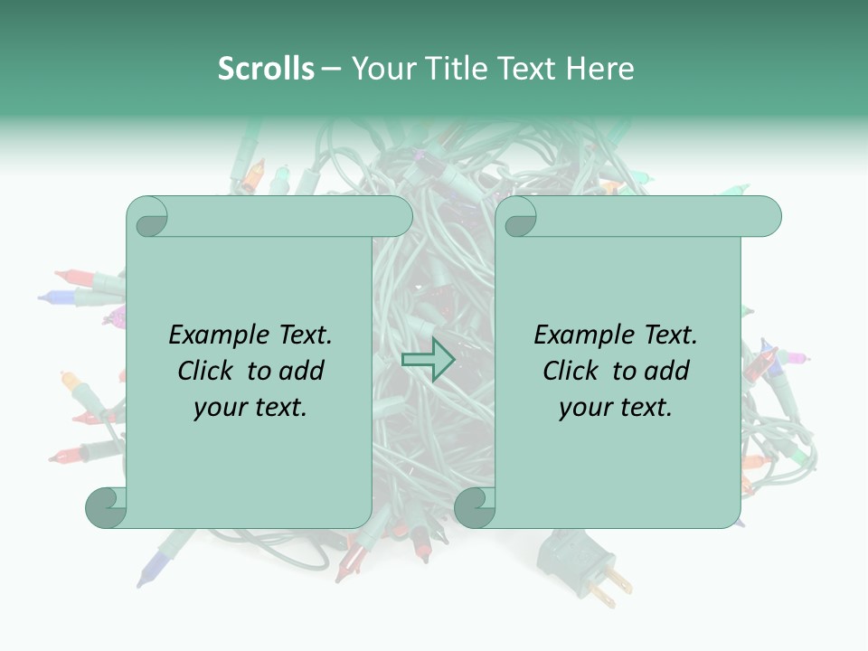 A Pile Of Christmas Lights On A White Background PowerPoint Template