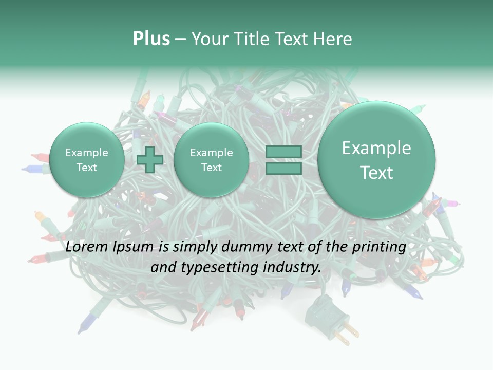 A Pile Of Christmas Lights On A White Background PowerPoint Template