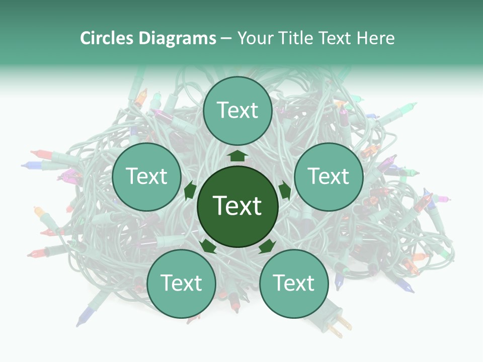 A Pile Of Christmas Lights On A White Background PowerPoint Template