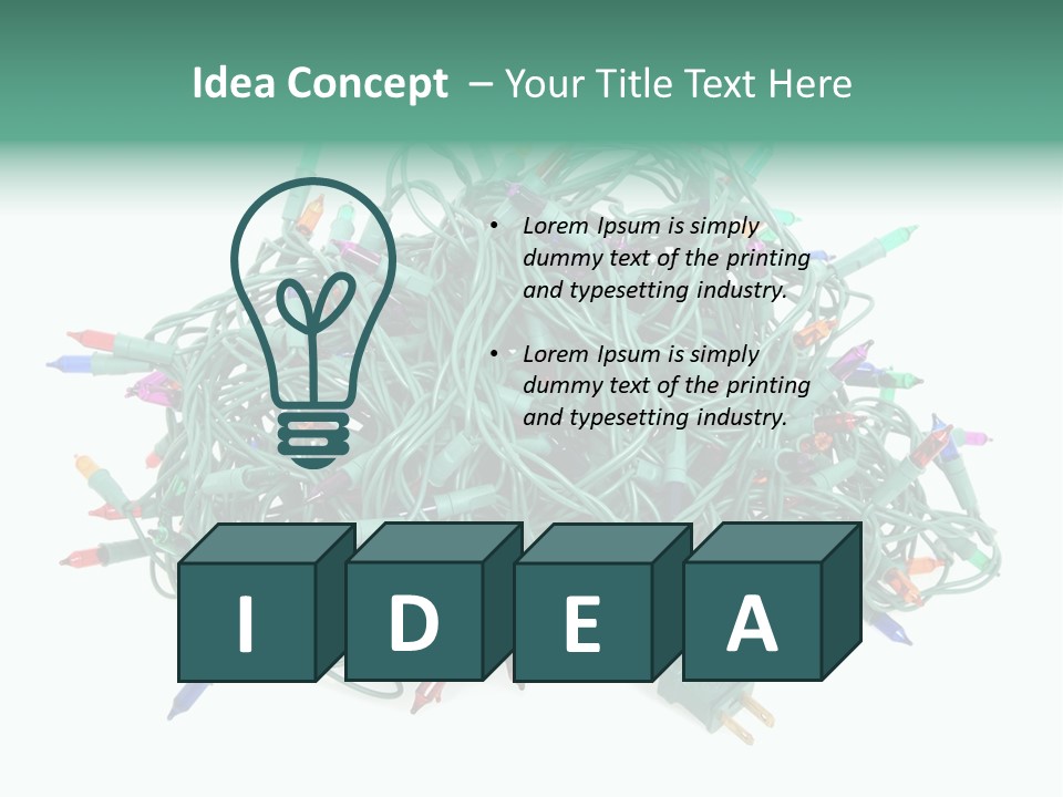 A Pile Of Christmas Lights On A White Background PowerPoint Template