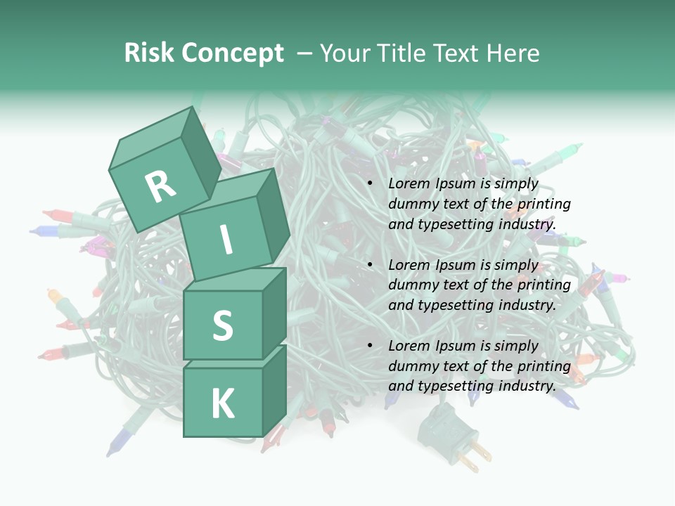 A Pile Of Christmas Lights On A White Background PowerPoint Template