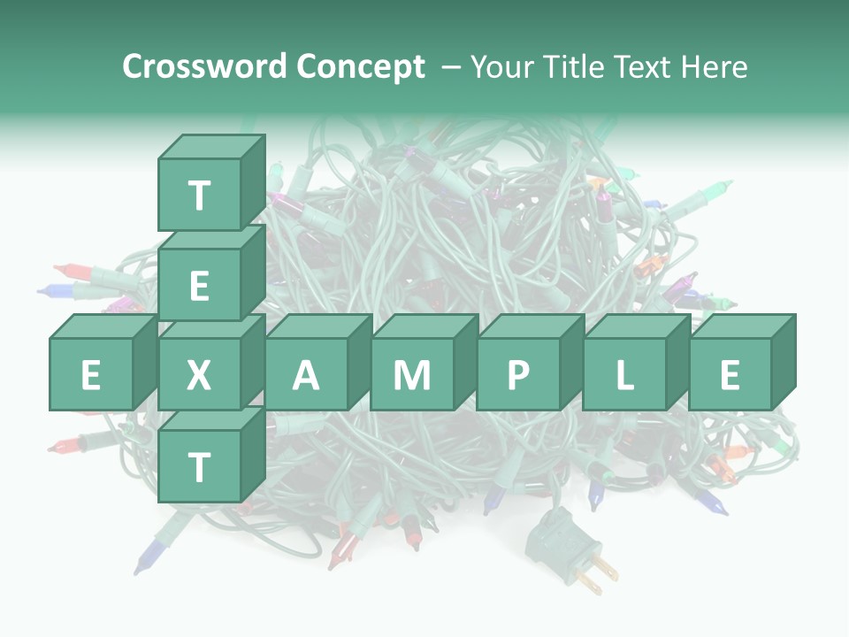 A Pile Of Christmas Lights On A White Background PowerPoint Template