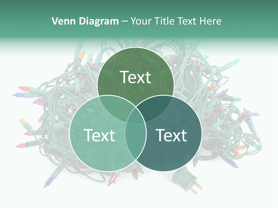 A Pile Of Christmas Lights On A White Background PowerPoint Template