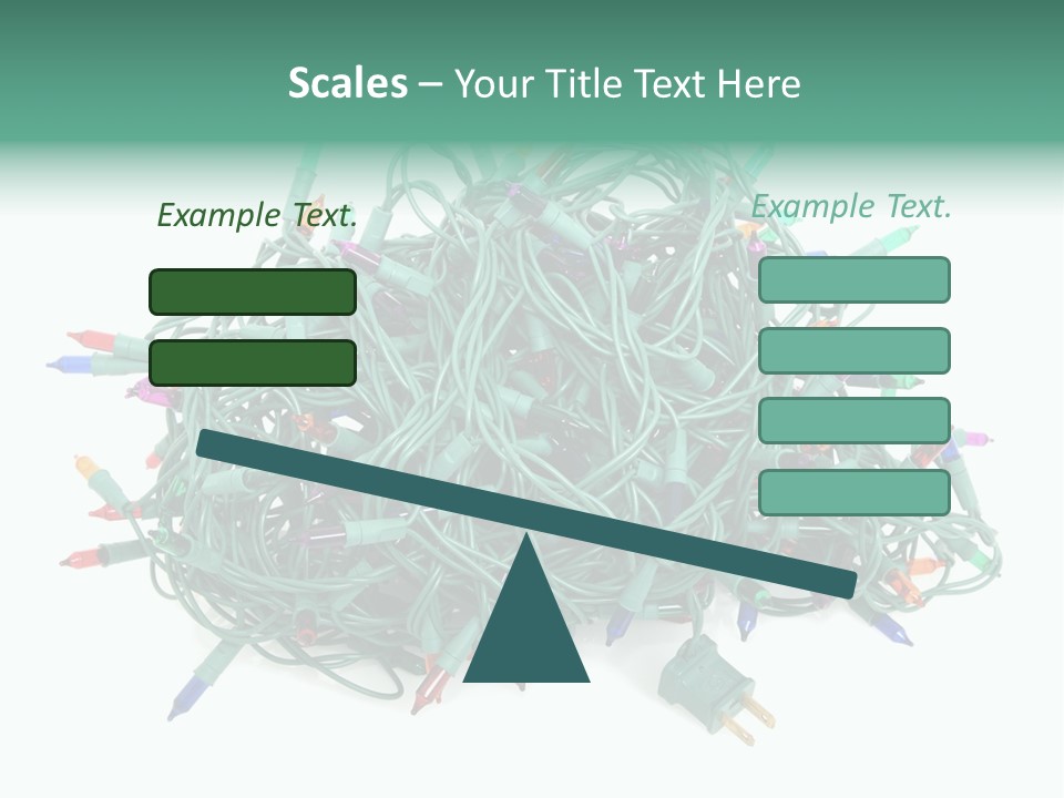 A Pile Of Christmas Lights On A White Background PowerPoint Template