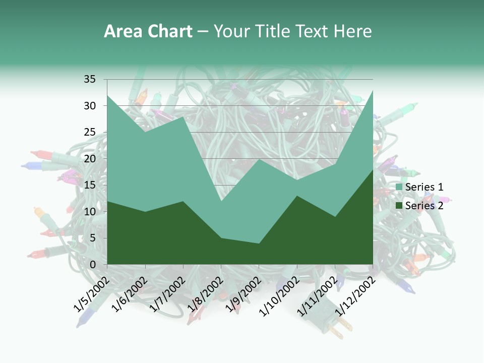 A Pile Of Christmas Lights On A White Background PowerPoint Template