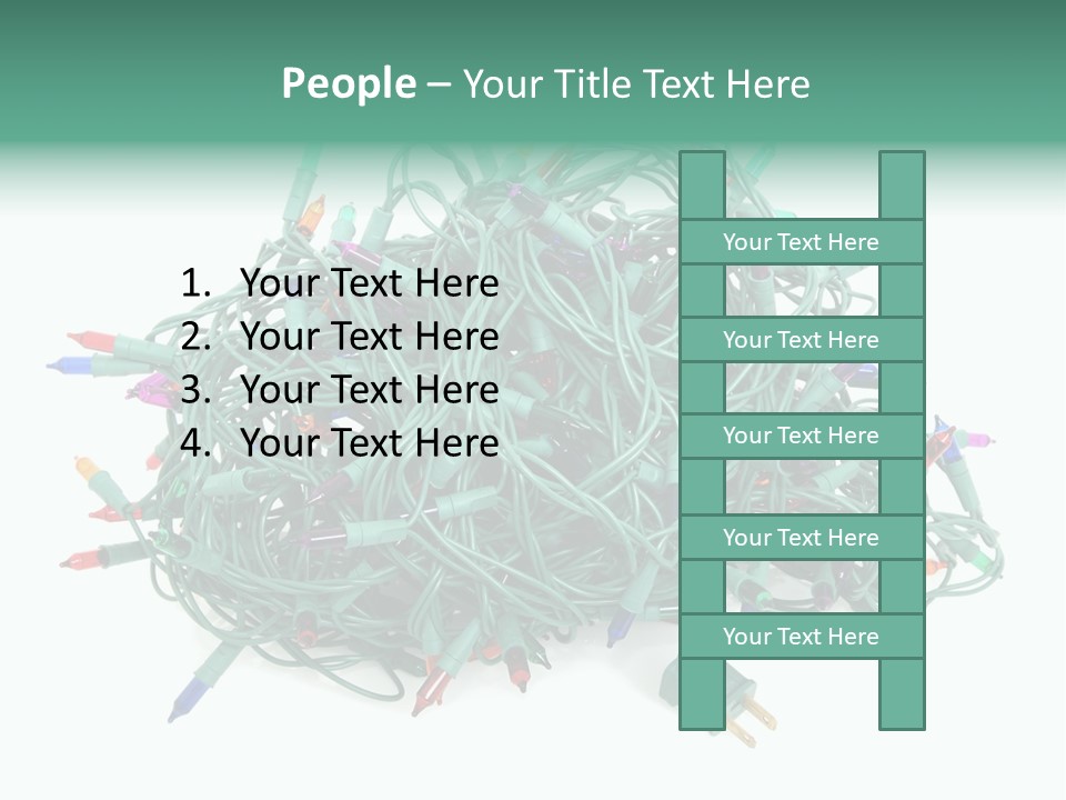 A Pile Of Christmas Lights On A White Background PowerPoint Template