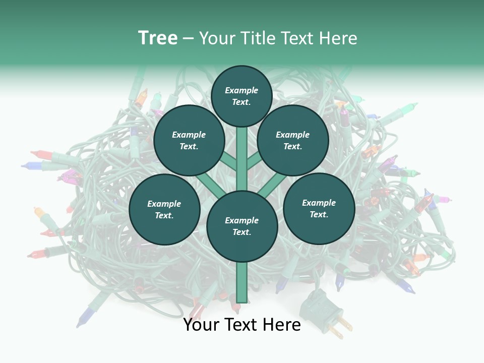 A Pile Of Christmas Lights On A White Background PowerPoint Template