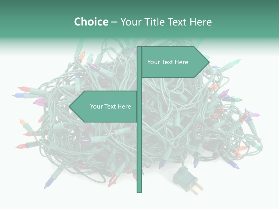 A Pile Of Christmas Lights On A White Background PowerPoint Template