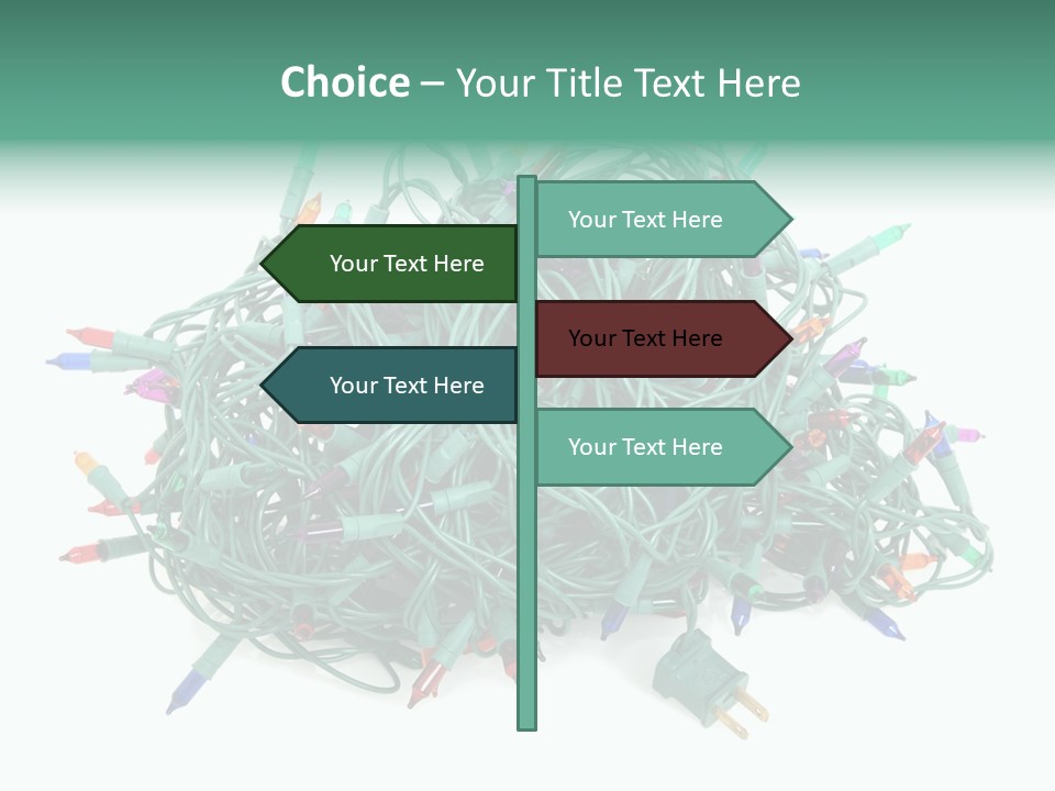 A Pile Of Christmas Lights On A White Background PowerPoint Template