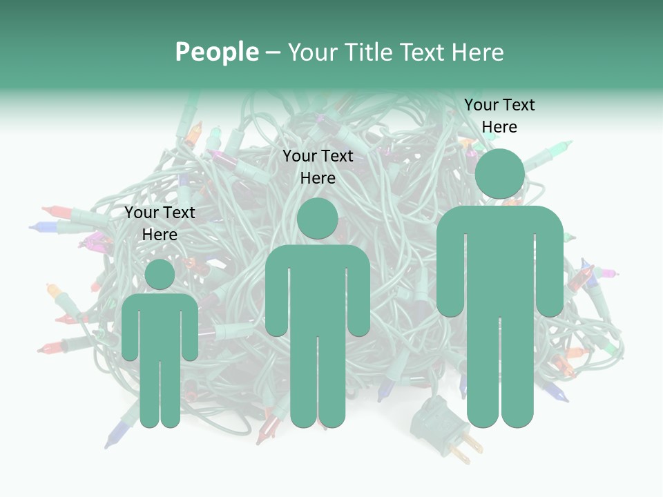A Pile Of Christmas Lights On A White Background PowerPoint Template