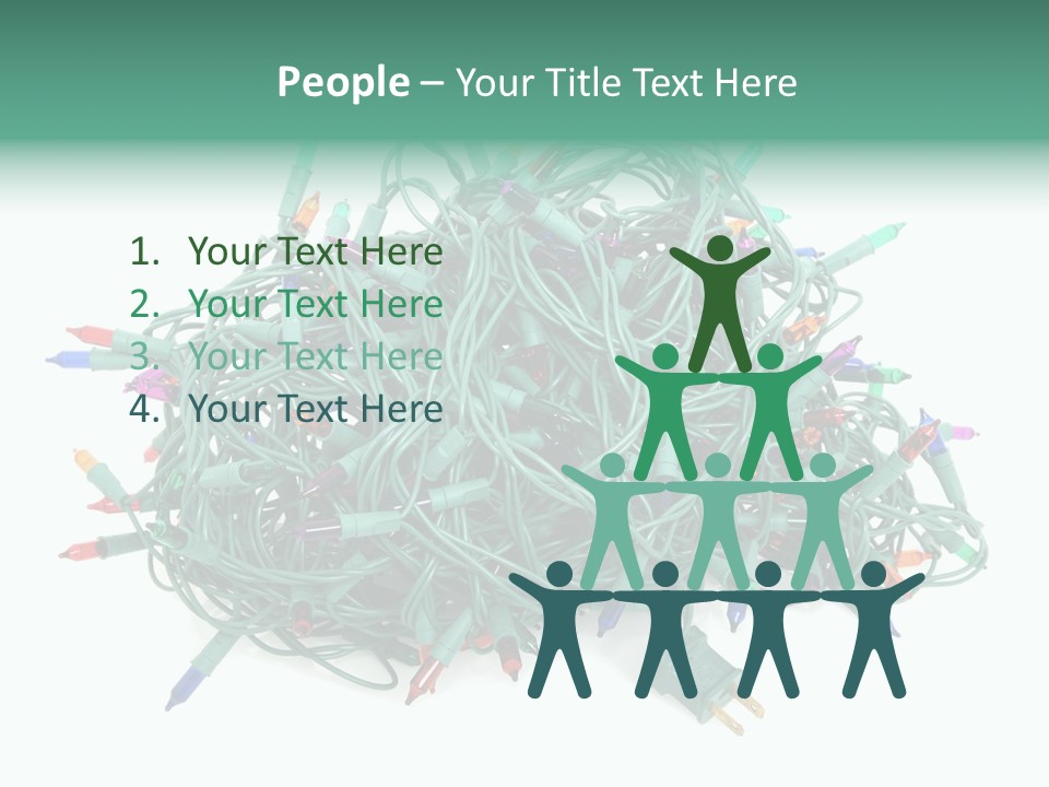 A Pile Of Christmas Lights On A White Background PowerPoint Template