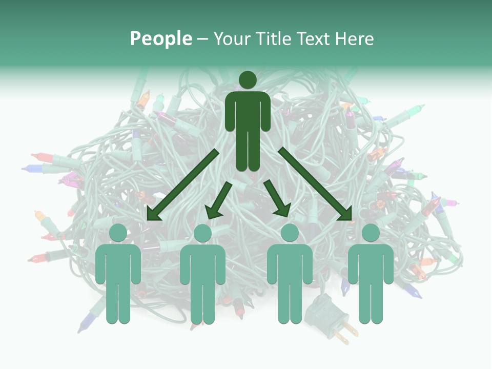 A Pile Of Christmas Lights On A White Background PowerPoint Template