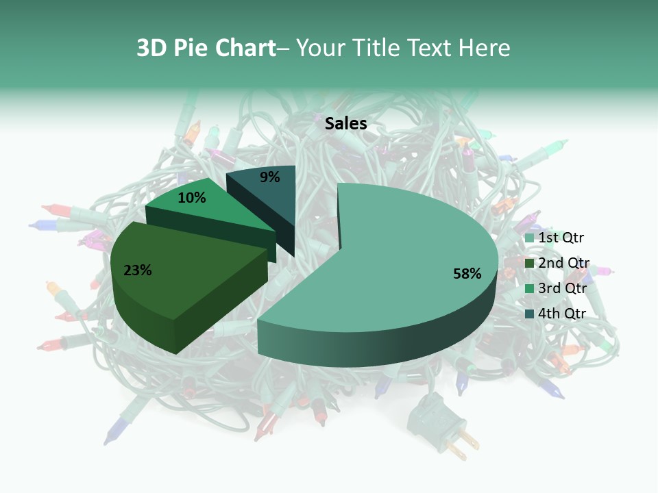 A Pile Of Christmas Lights On A White Background PowerPoint Template
