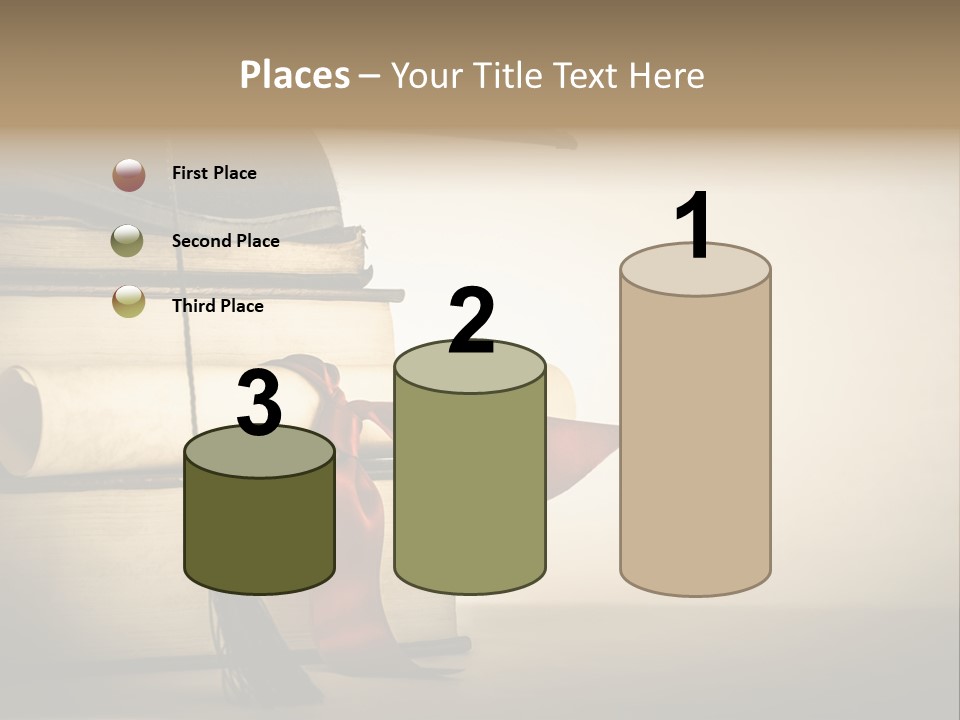 A Graduation Cap On Top Of A Stack Of Books PowerPoint Template