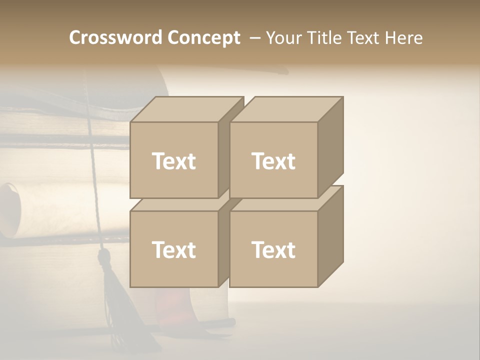 A Graduation Cap On Top Of A Stack Of Books PowerPoint Template