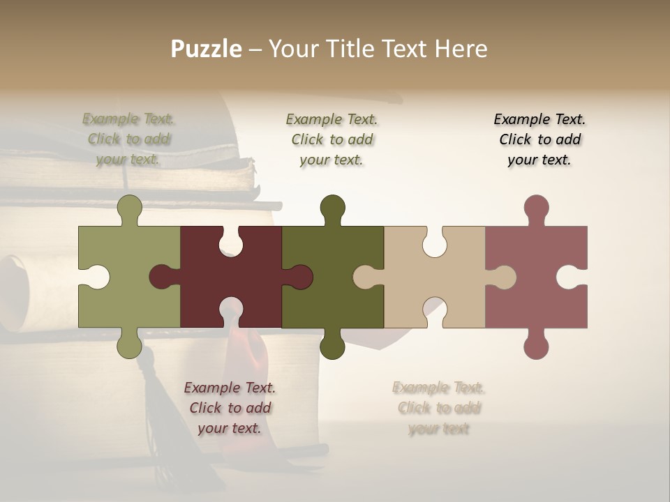 A Graduation Cap On Top Of A Stack Of Books PowerPoint Template