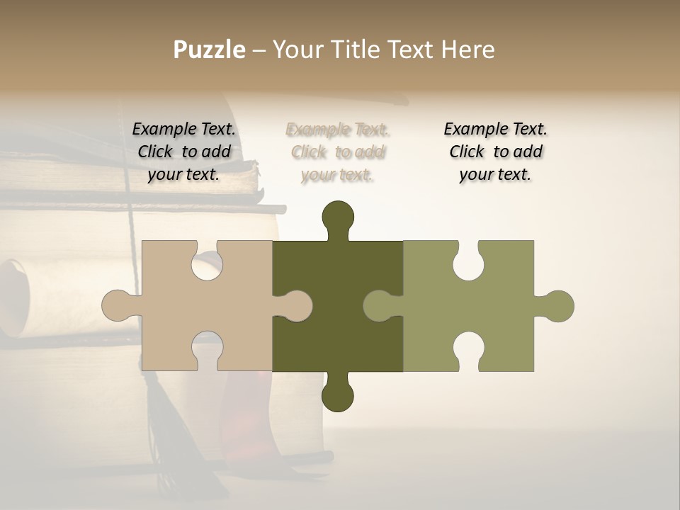 A Graduation Cap On Top Of A Stack Of Books PowerPoint Template