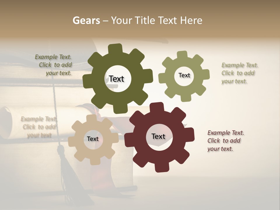 A Graduation Cap On Top Of A Stack Of Books PowerPoint Template