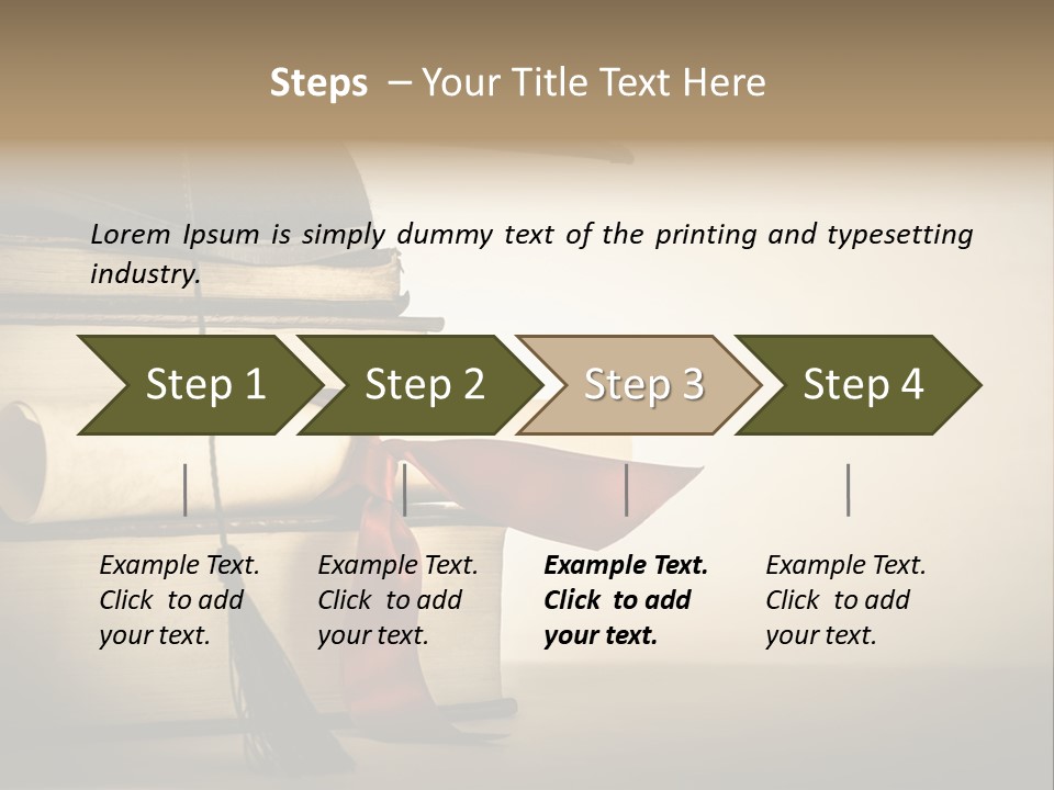 A Graduation Cap On Top Of A Stack Of Books PowerPoint Template