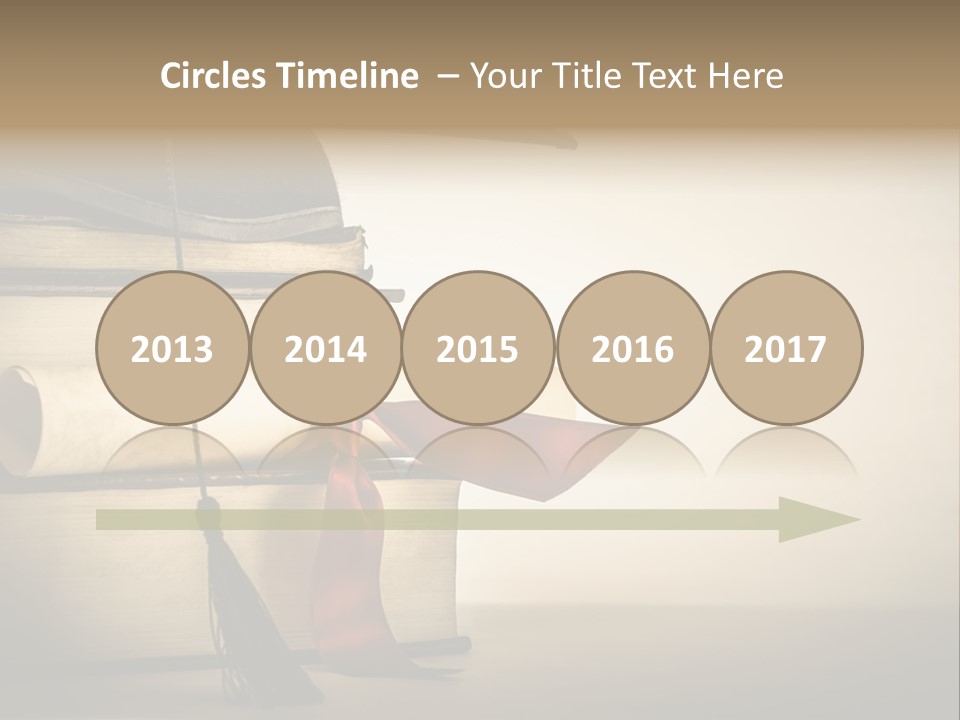 A Graduation Cap On Top Of A Stack Of Books PowerPoint Template