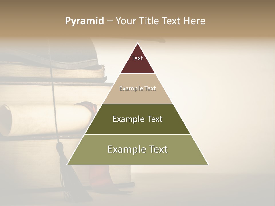 A Graduation Cap On Top Of A Stack Of Books PowerPoint Template