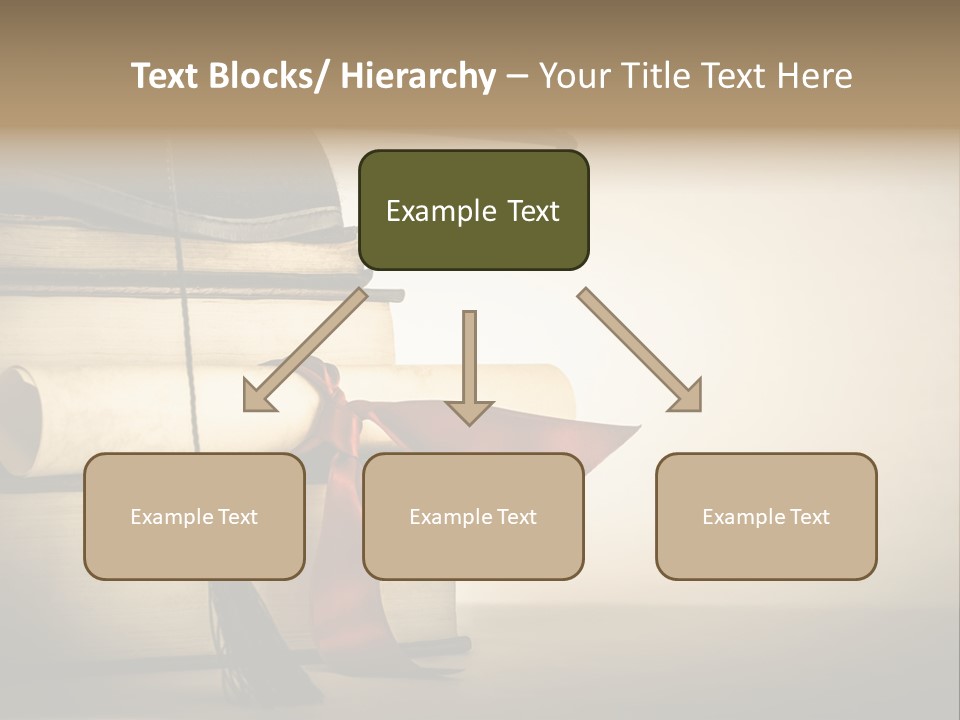 A Graduation Cap On Top Of A Stack Of Books PowerPoint Template