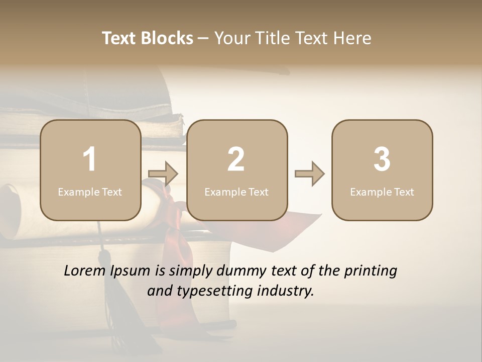 A Graduation Cap On Top Of A Stack Of Books PowerPoint Template