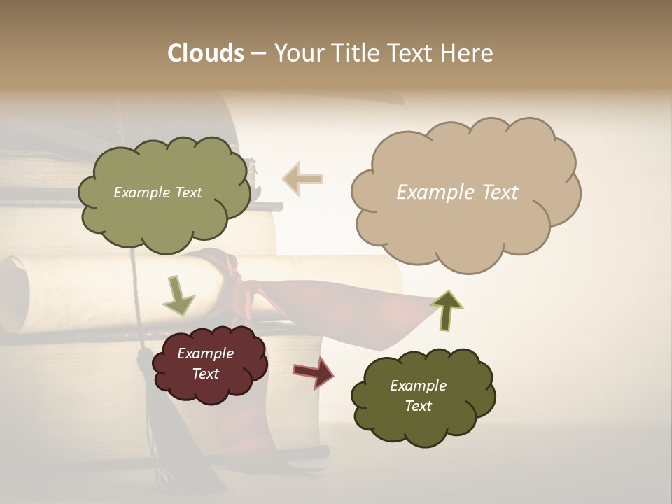 A Graduation Cap On Top Of A Stack Of Books PowerPoint Template