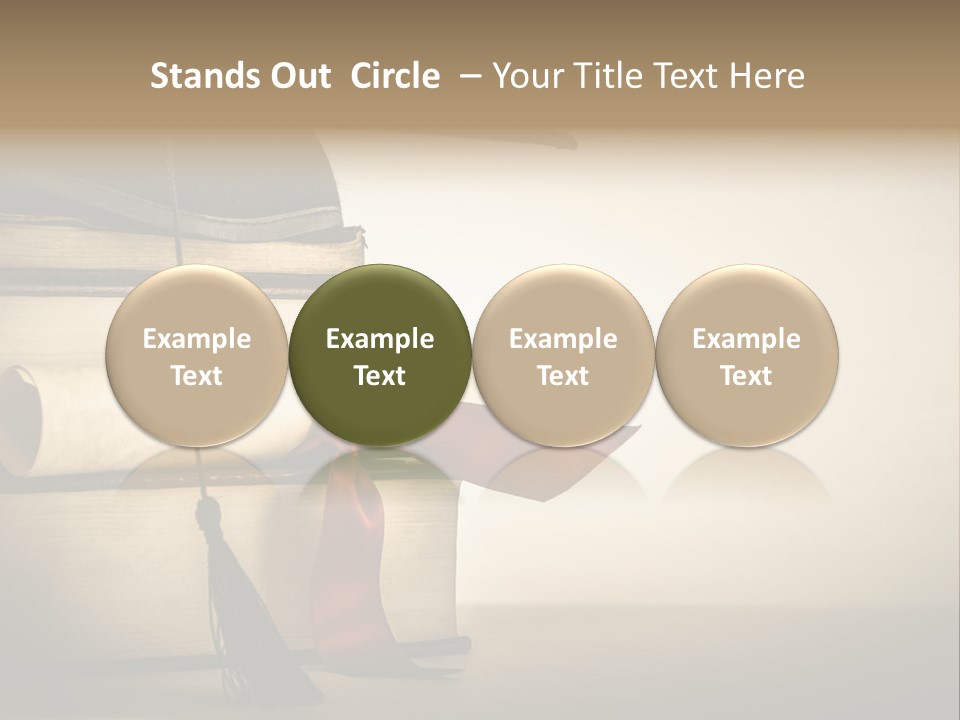 A Graduation Cap On Top Of A Stack Of Books PowerPoint Template