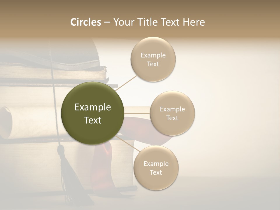 A Graduation Cap On Top Of A Stack Of Books PowerPoint Template