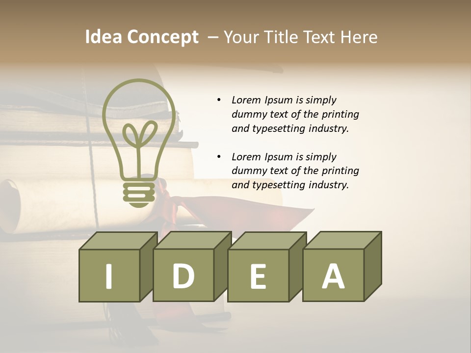 A Graduation Cap On Top Of A Stack Of Books PowerPoint Template