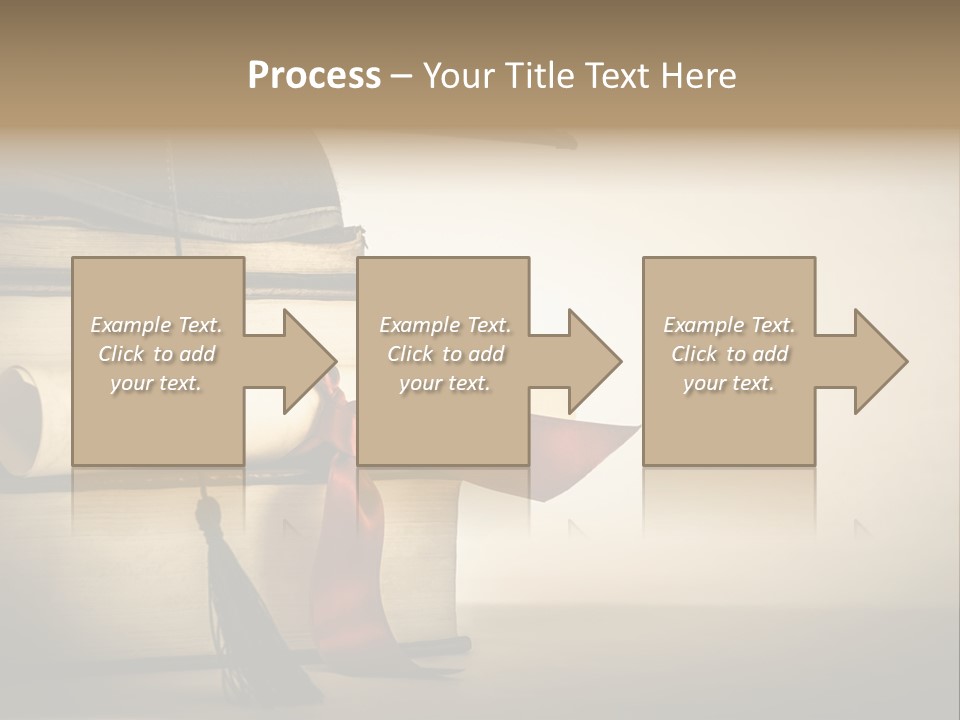 A Graduation Cap On Top Of A Stack Of Books PowerPoint Template