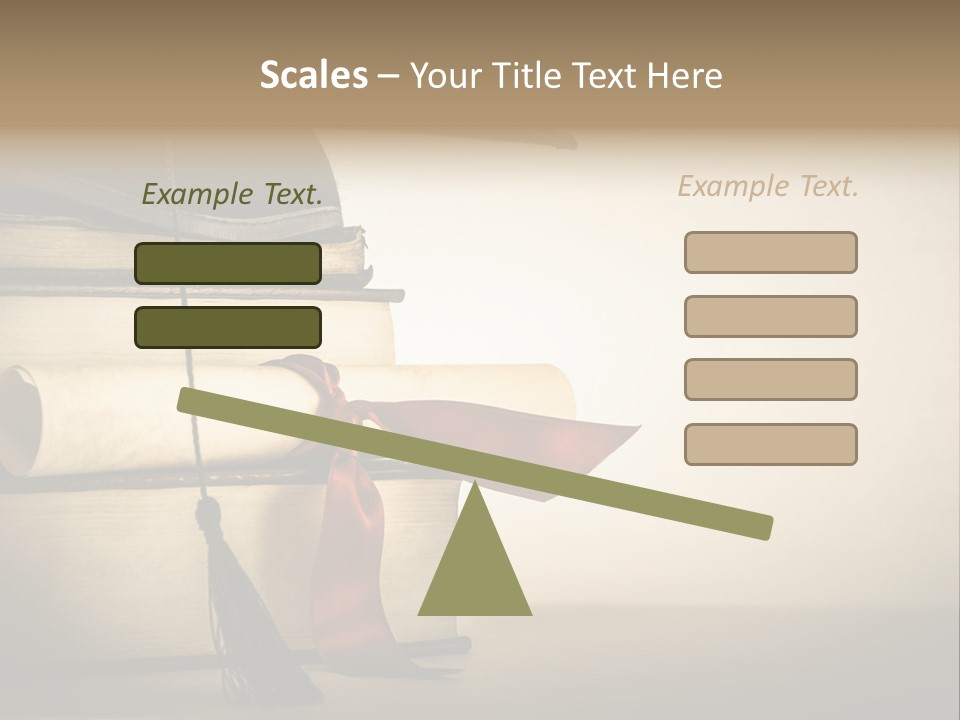 A Graduation Cap On Top Of A Stack Of Books PowerPoint Template