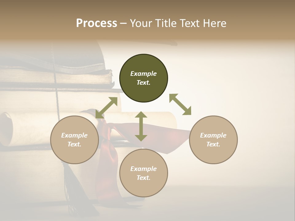 A Graduation Cap On Top Of A Stack Of Books PowerPoint Template