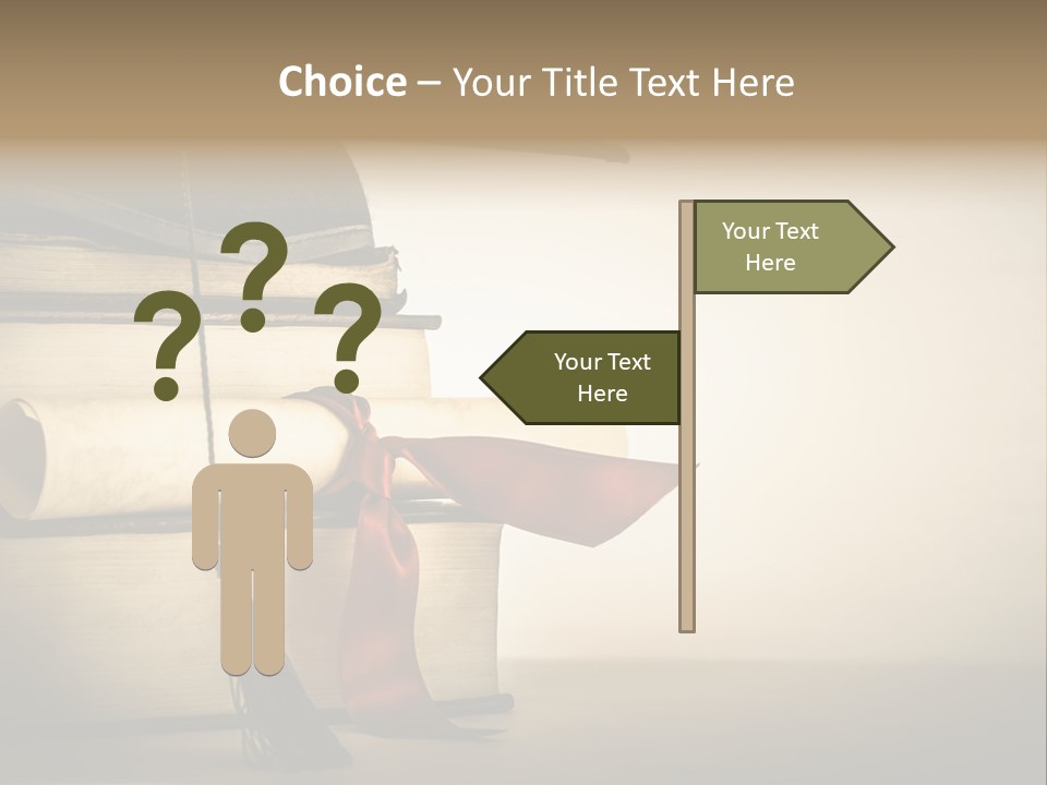 A Graduation Cap On Top Of A Stack Of Books PowerPoint Template