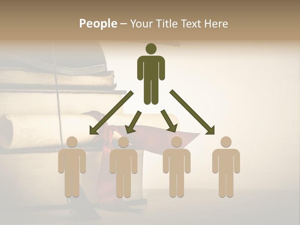 A Graduation Cap On Top Of A Stack Of Books PowerPoint Template