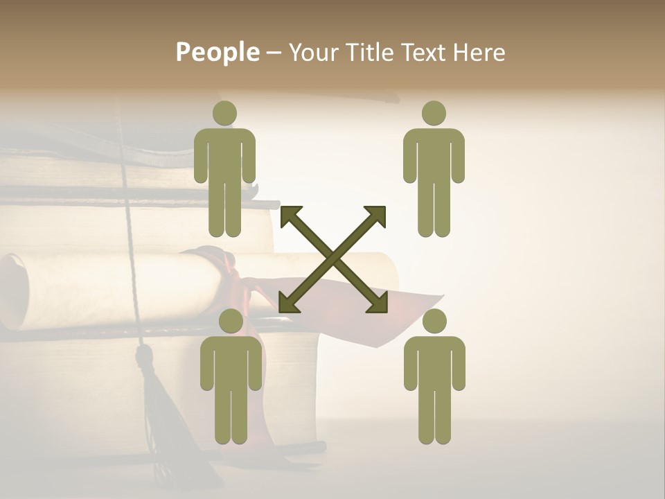 A Graduation Cap On Top Of A Stack Of Books PowerPoint Template