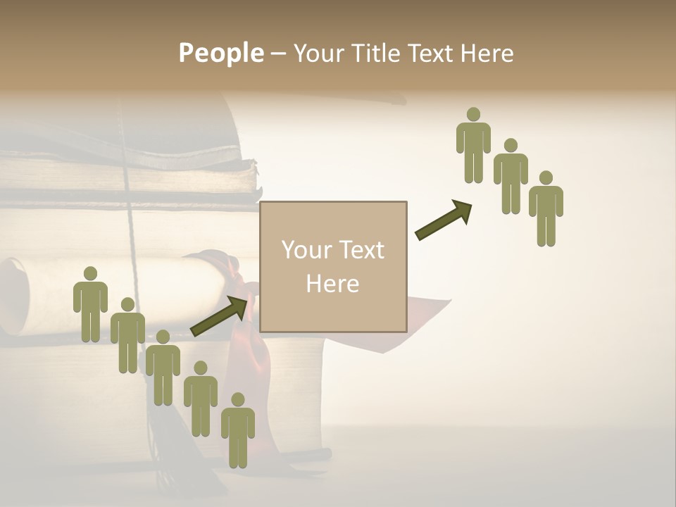 A Graduation Cap On Top Of A Stack Of Books PowerPoint Template