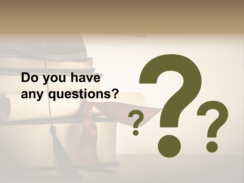 A Graduation Cap On Top Of A Stack Of Books PowerPoint Template