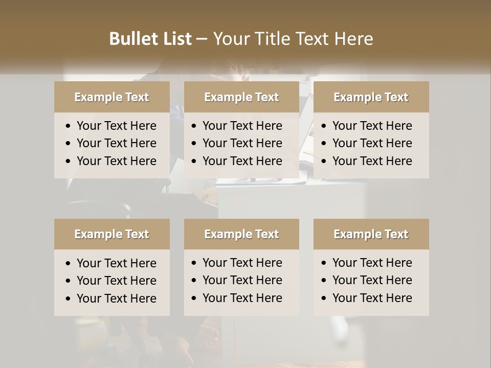 A Man Sitting At A Desk In Front Of A Laptop Computer PowerPoint Template