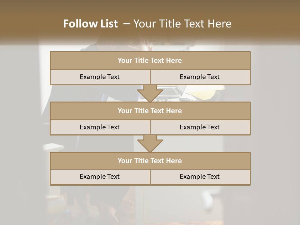 A Man Sitting At A Desk In Front Of A Laptop Computer PowerPoint Template