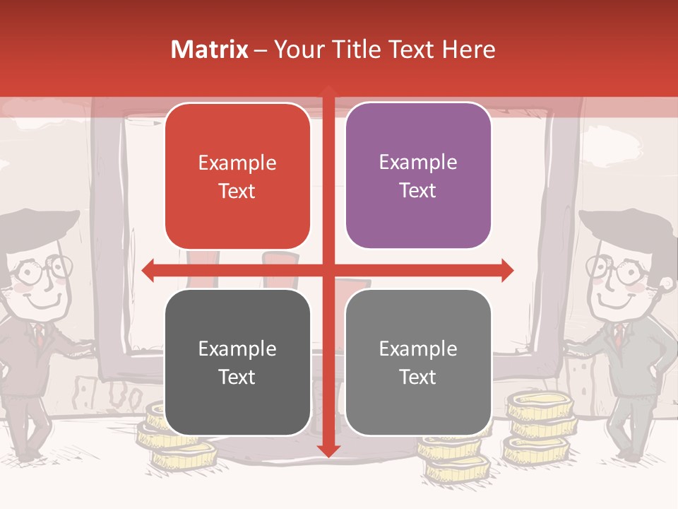 A Cartoon Of Two Men Standing In Front Of A Computer Screen With Stacks Of Coins PowerPoint Template
